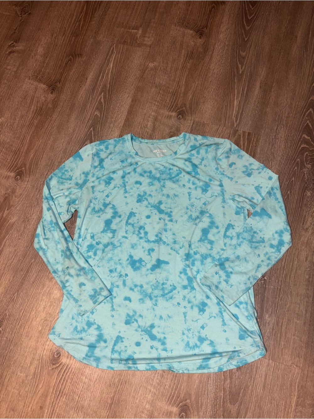 Joe Fresh Aqua Tie-Dye Long Sleeve Top
